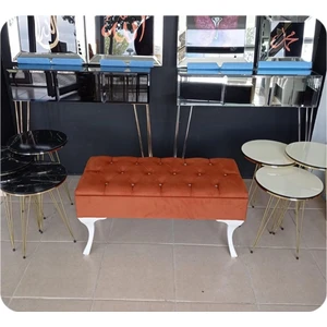 Yarım Sandıklı Modern Puf Bench Ayakucu Koltuk 90 cm