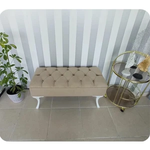 Lüks Yarım Sandıklı Modern Puf Bench Ayakucu Koltuk 100 cm