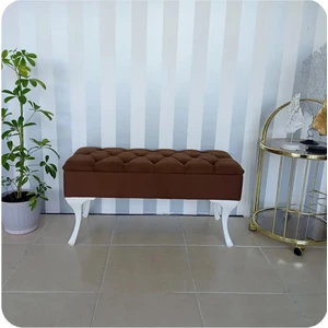Lüks Yarım Sandıklı Modern Puf Bench Ayakucu Koltuk 110 cm