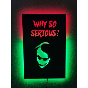 Joker Why So Serious LED Işıklı Ahşap Tablo