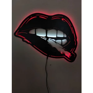 Dudak LED Işıklı Ahşap Tablo