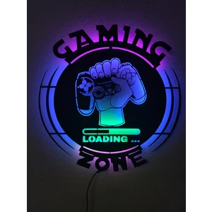 Gaming Zone Gamer LED Işıklı Ahşap Tablo