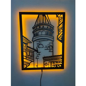 Galata Kulesi LED Işıklı Ahşap Tablo