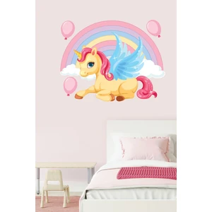 Echo Home Unicorn Gökkuşağı ve Balonlar Çocuk Odası Duvar Sticker Seti
