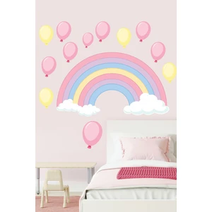 Echo Home Soft Renkli Gökkuşağı Bulutlar ve Balonlar Çocuk Odası Duvar Sticker
