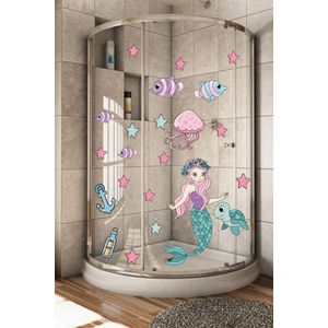 Echo Home Deniz Kızı Balıklar ve Yıldızlar Duşakabin ve Duvar Sticker Seti