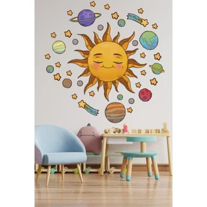 Echo Home Güneş Sistemi ve Uzay Duvar Sticker Sulu Boya Renkler