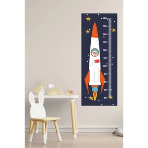 Echo Home Çocuk Odası Uzay Roketi Temalı Boy Ölçme Cetveli Duvar Sticker