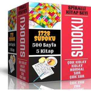 Enine Boyuna Eğitim Spiralli Sudoku Kitap Seti (1728 Süper Sudoku)