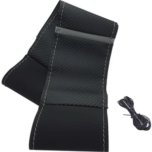 Deri Dikmeli Direksiyon Kılıfı Alkantra Karbon