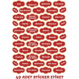 Echo Home 49 Adet Siyah Baharat Bakliyat Kavanoz Sticker Etiket