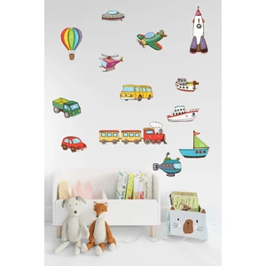 Echo Home Çocuk Odası Duvar Sticker Araçlar ve Roketler Duvar Sticker