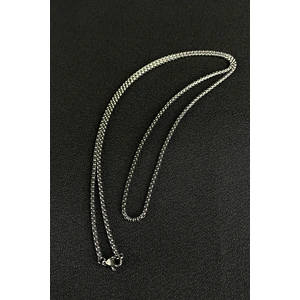 Mooni Accessories Örgü Zincir Model Şık 65CM Gümüş Renk 316L Çelik Zincir