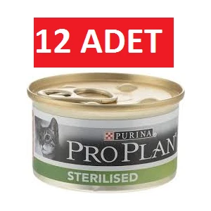 Proplan Sterilised Somon Kısır Kedi Konservesi 85 gr x 12  Yaş Mama