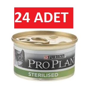 Proplan Sterilised Somon Kısır Kedi Konservesi 85 gr x 24  Yaş Mama