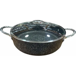 Oms Indüksiyon Uyumlu Granit 24 cm Karnıyarık Tencere Siyah 3316