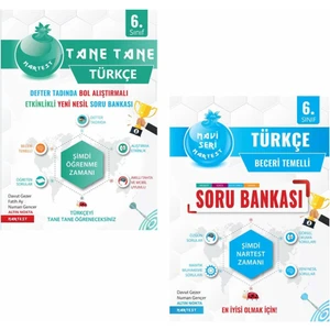 Nartest Yayınevi 6. Sınıf Defter Tadında Tane Tane Türkçe ve Nartest Yayınevi Mavi Türkçe Soru Bankası