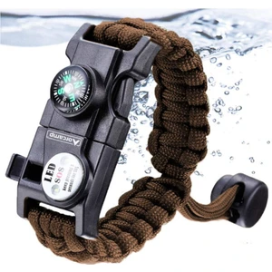 Paracord Hayatta Kalma Bilekliği Kahve