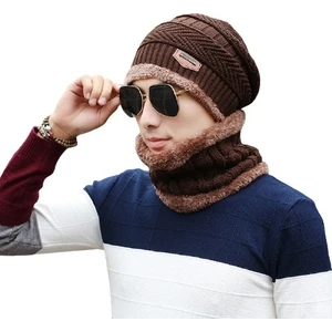 Ur Store Erkek Sonbahar ve Kış Mevsimi Yün Bere Boyunluk - Kahverengi (Yurt Dışından)