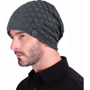 Ur Store Erkek Sonbahar ve Kış Mevsimi Kadife Örgü Şapka Bere - Gri (Yurt Dışından)