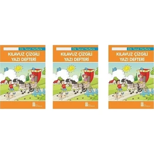 Ata Yayıncılık 2022 1. Sınıf Kılavuz Çizgili Yazı Defteri Büyük Boy (Dik Temel Harflerle) (3 Adet)