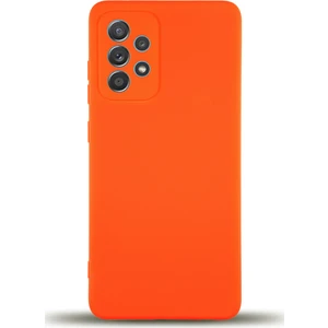 Kzy Samsung Galaxy A72 Kapak Içi Kadife Kamera Korumalı Lansman Silikon Kılıf - Turuncu