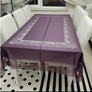 Sosyete Dükkanı Mor Dantelli Dertsiz Masa Örtüsü 160 x 220 cm.