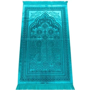 Akrilik Polyester Simli Seccade Turkuaz