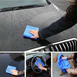 10 Adet 40X50 Yeni Alman Teknoloji Sentetik Güderi Microfiber Temizlik Bezi 10 Kat Fazla Su Tutma