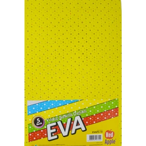 Red Apple  A4 Yıldız Şekilli Delikli Eva 5 Renk 10'lu