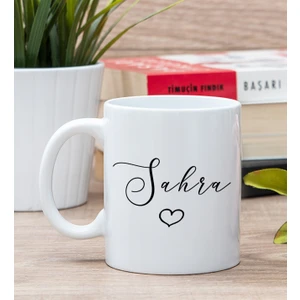 Hediye Dükkanı Kişiye Özel El Yazısı Tasarımlı İsimli Beyaz Kupa Bardak