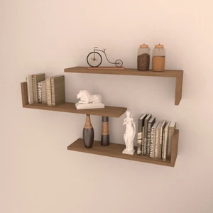 3 Lü L Raf Set   60 cm   Kafkas Meşe  Mat