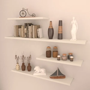 4'lü Gizli Bağlantılı Raf Set 80 - 60 - 40 - 40 Beyaz Mat 
