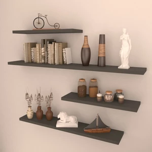 4 Lü Gizli Bağlantılı Raf Set  80 x 60 x 40 x 40  Antrasit  Mat