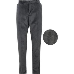 Erkek Füme Kadife Ince Fitilli Klasik Kesim Cepli Pantolon