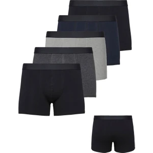 Erkek Karışık Boxer Pamuklu Likralı 5'li Paket