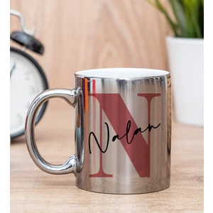 Hediye Dükkanı Kişiye Özel Baş Harfli Üzeri İsim Yazılı Silver Kupa Bardak