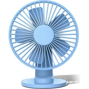 Vh Fan Masaüstü Taşınabilir Şarjlı Fan Vantilatör Mavi Renk
