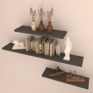 3'lü Gizli Bağlantılı Raf Set  80 x 40 x 40  Antrasit