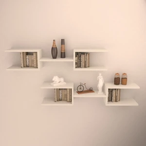 2'li Çift Mızrak Duvar Raf Seti Beyaz