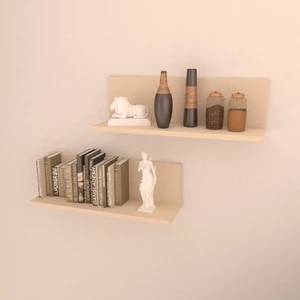 2'li Zigana Duvar Rafı  Krem