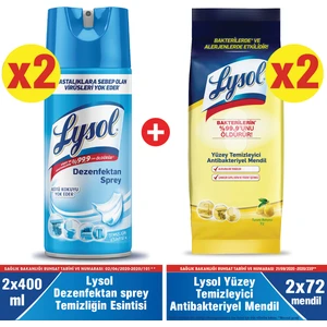 Dezenfektan Sprey Temizliğin Esintisi 2X400 ml +  Yüzey Islak Mendili 2 x 72’li