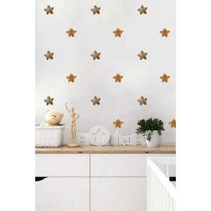 Piksel Grafik Brown Yıldızlar Çocuk Odası Duvar Sticker