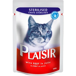 Pouch Sığıretli Sterilised 100gr Plaisir Kedi Maması 12ADET