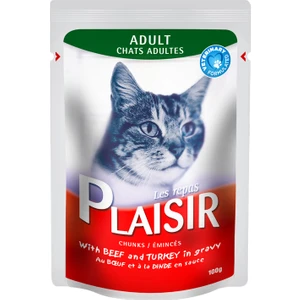 Pouch Sığır Etli&hindili 100gr Plaisir Kedi Maması 12ADET
