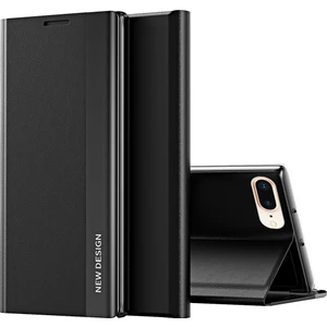 iPhone 7 Plus / 8 Plus İçin İnce Flip Deri Manyetik Kılıf Kapaklı Siyah (Yurt Dışından)