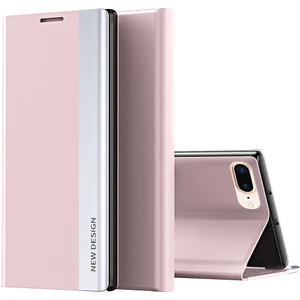 iPhone 7 Plus / 8 Plus İçin İnce Flip Deri Manyetik Kılıf Kapaklı Pembe (Yurt Dışından)