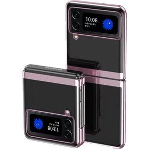 Samsung Galaxy Z Flip 3 5G İçin İnce Kaplama Frame Açık Korumalı Kılıf Kapaklı Altın Gül (Yurt Dışından)