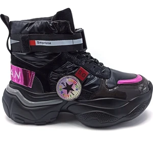 Siyah Kadın Sneaker Bot Ayakkabı