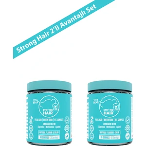 Vita Bear  Strong Hair Saç Tırnak Kirpik Vitamin ve Mineral Gummy 60 Adet Ekşi Elma Aromalı ABD Üretimi